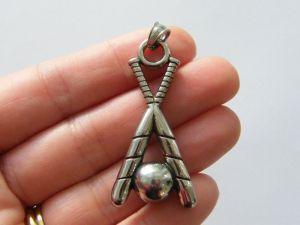 1 Baseball bats and ball pendant stainless steel SP23 - SALE 50% OFF