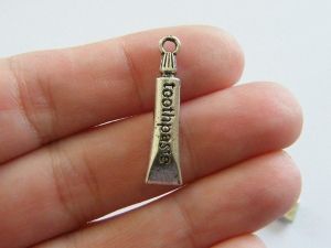 BULK 50 Toothpaste charms antique silver tone MD40