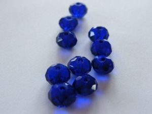 72 Beads - royal blue faceted crystal glass B78