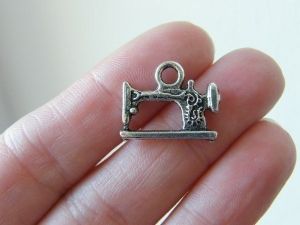 6 Sewing machine charms antique silver tone P527