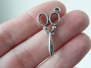 10 Pair of scissors antique silver tone P490