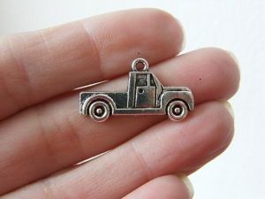 8 Truck charms antique silver tone TT4