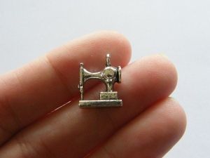 6 Sewing machine charms antique silver tone P523