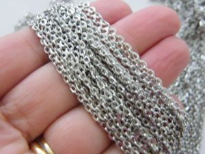 10 Meter Chain  silver  tone 3 x 2mm loops FS256