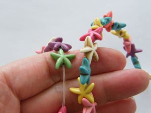 35 Starfish beads random colours 14 x 14mm - Style2