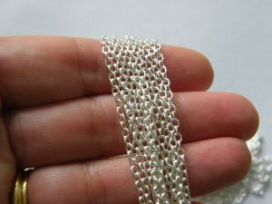 10 Meter Chain  silver plated 2 x 3mm loops FS163