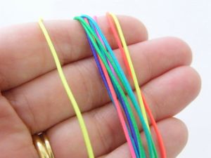 4 Meter multi colour rainbow 1.5mm elasticated nylon thread FS491  - SALE 50% OFF