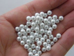 200 No hole white imitation pearl 5mm acrylic FS342
