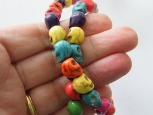 40 Mixed colours skull beads 10 x 8mm SK6