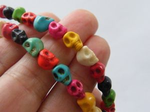 48 Skull beads random mixed 8 x 6mm SK4