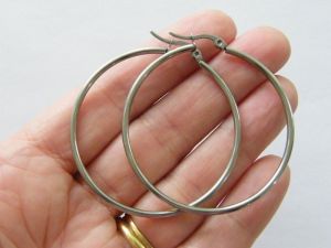 2 Stainless steel earring hoops FS02P