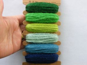 6 x 4 meter hemp cord 2mm shades of blue and green  - SALE 50% OFF