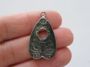 4 Ouija board planchette pendants antique silver tone HC1254