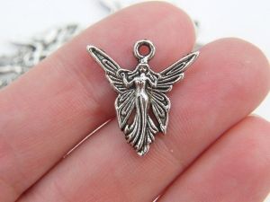 10 Fairy charms antique silver tone FB13