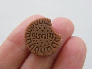 8 Chocolate biscuit cookie embellishment cabochons resin FD612