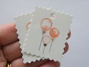40 Balloon tags white cardboard ST - SALE 50% OFF