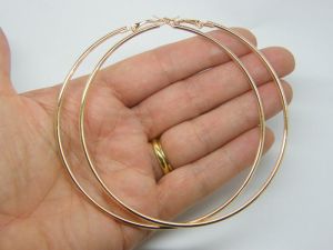 2 Earring hoops gold tone FS
