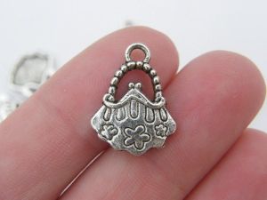 10 Handbag charms antique silver tone CA221
