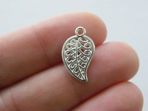 16 Leaf charms silver plated tone L69