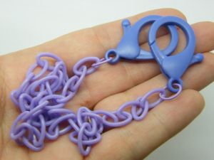 2 Lilac purple lobster clasp chain 48.2cm Plastic