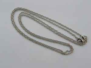 2 Necklace chains 46cm 18&quot; silver tone