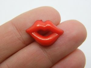 50 Lips mouth kiss embellishment cabochon red resin P148