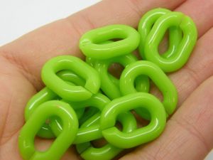 50 Quick link connectors green acrylic AB 09  - SALE 50 5OFF