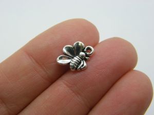 BULK 50 Bee charms antique silver tone A1025 - SALE 50% OFF