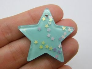 1 Star pendant blue resin S38