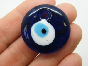 1 Evil eye pendant hand made 30mm lamp work glass I59