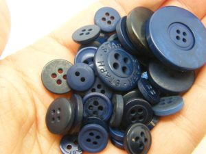 50 Dark blue buttons  assorted resin M126  - SALE 50% OFF