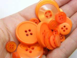 50 Orange buttons assorted resin M265  - SALE 50% OFF