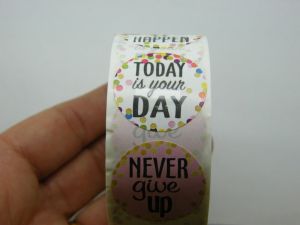 1 Roll motivational words 500 stickers style I02