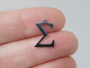 2 Sigma Greek alphabet charms stainless steel M489