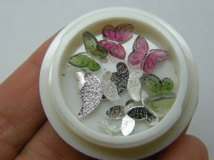 10 Butterfly embellishment cabochons nail art resin A945