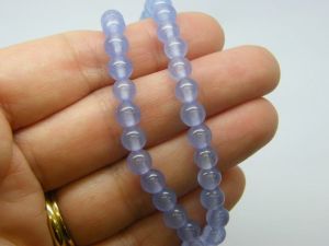 62 Natural dyed  jade beads  purple 6mm beads B138