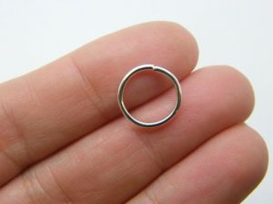100 Silver plated jump rings 12mm FS372