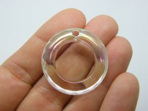 8 Round circle pendants clear AB acrylic M114
