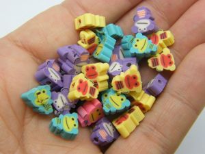 30 Monkey beads random mixed polymer clay A651 - SALE 50% OFF