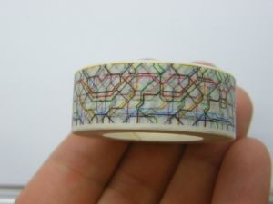 1 Roll tube underground route map washi tape ST