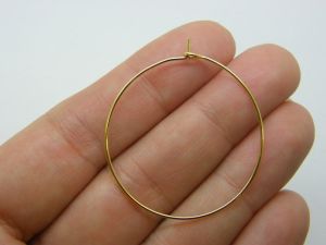 12 Wine hoops 37 x 35mm 01A golden surgical stainless steel FS131
