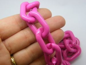 1 Meter deep pink acrylic quick link chain FS