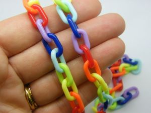 1 Meter mixed colour acrylic quick link chain FSsmall