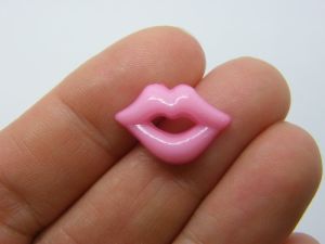 50 Lips mouth kiss embellishment cabochon pink resin P430