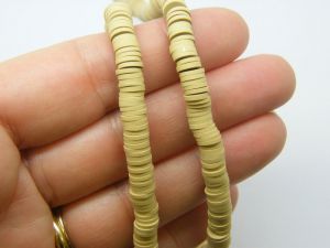 310 Sandy beige beads 6mm polymer clay B275  - SALE 50% OFF