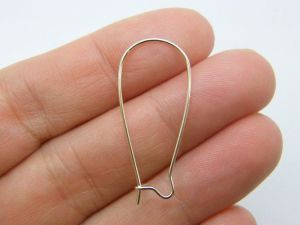 50 Kidney earring wires silver plated FS72