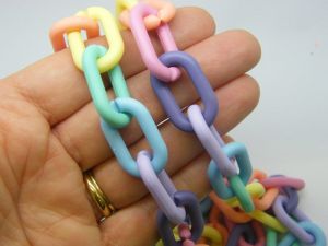 1 Meter mixed pastel colour acrylic quick link chain FS