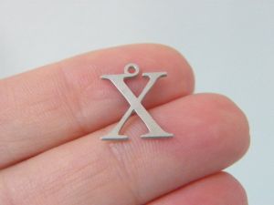 2 X Greek alphabet charms stainless steel M195