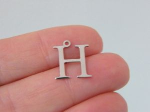 2 H Greek alphabet charms stainless steel M289