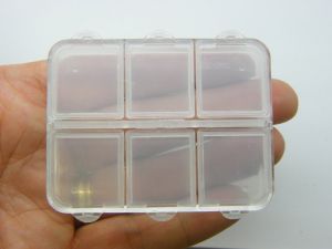 1 Storage box 6 compartments plastic